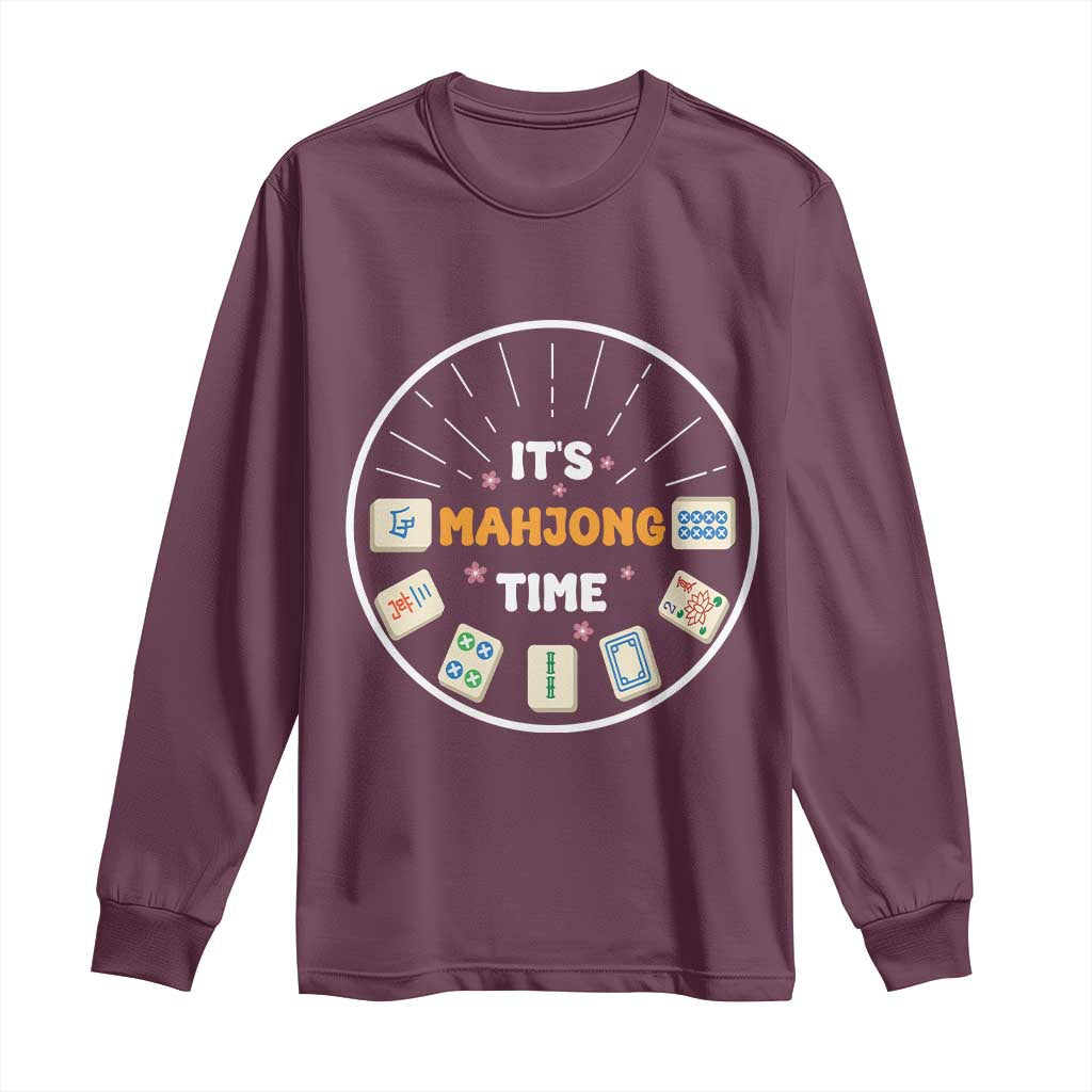 It Is Mahjong Time Long Sleeve Shirt Gambling Chinese Gift - Wonder Print Shop
