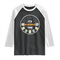 It Is Mahjong Time Raglan Shirt Gambling Chinese Gift - Wonder Print Shop