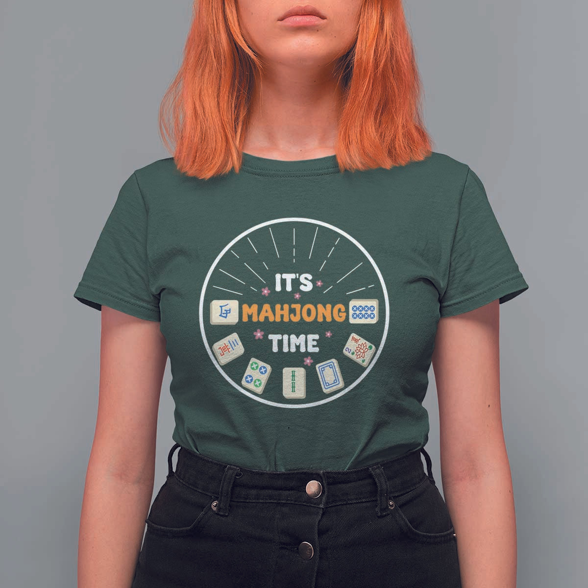 It Is Mahjong Time T Shirt For Women Gambling Chinese Gift - Wonder Print Shop