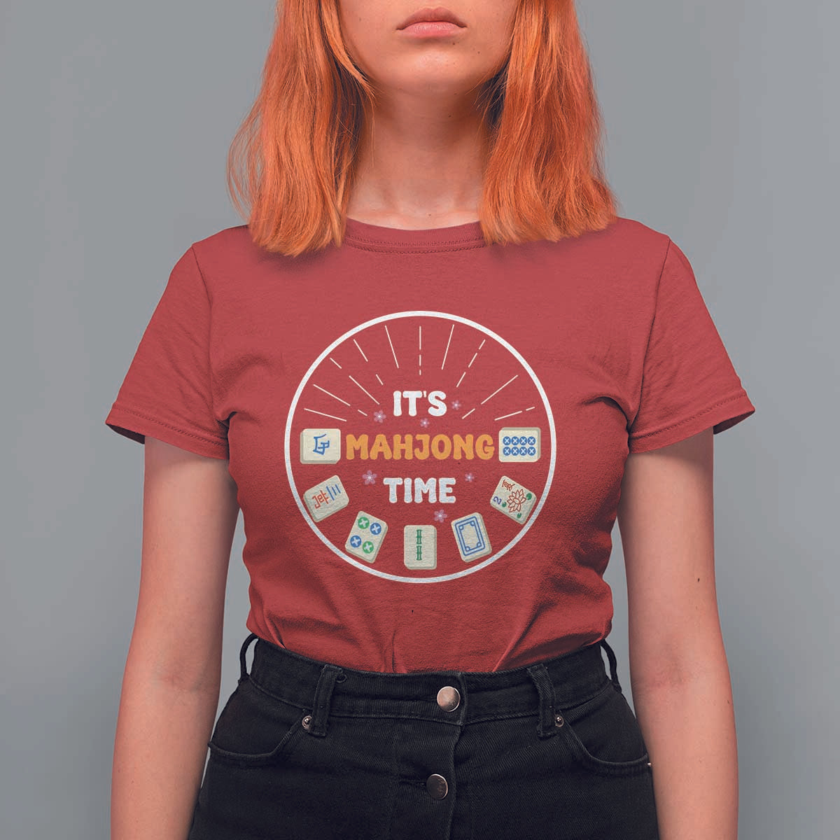 It Is Mahjong Time T Shirt For Women Gambling Chinese Gift - Wonder Print Shop