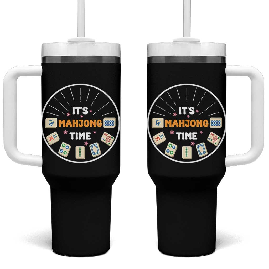 It Is Mahjong Time Tumbler With Handle Gambling Chinese Gift
