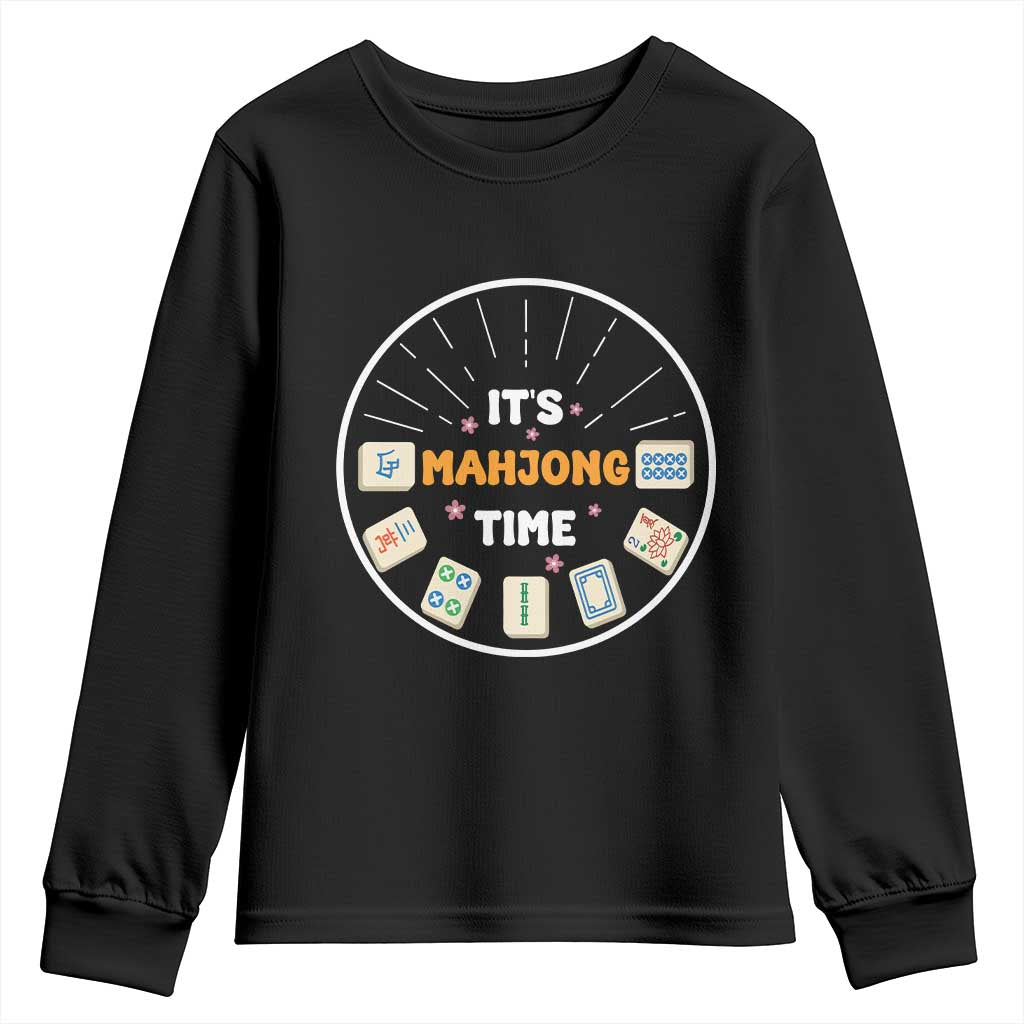 It Is Mahjong Time Youth Sweatshirt Gambling Chinese Gift - Wonder Print Shop