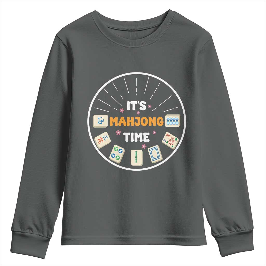 It Is Mahjong Time Youth Sweatshirt Gambling Chinese Gift - Wonder Print Shop