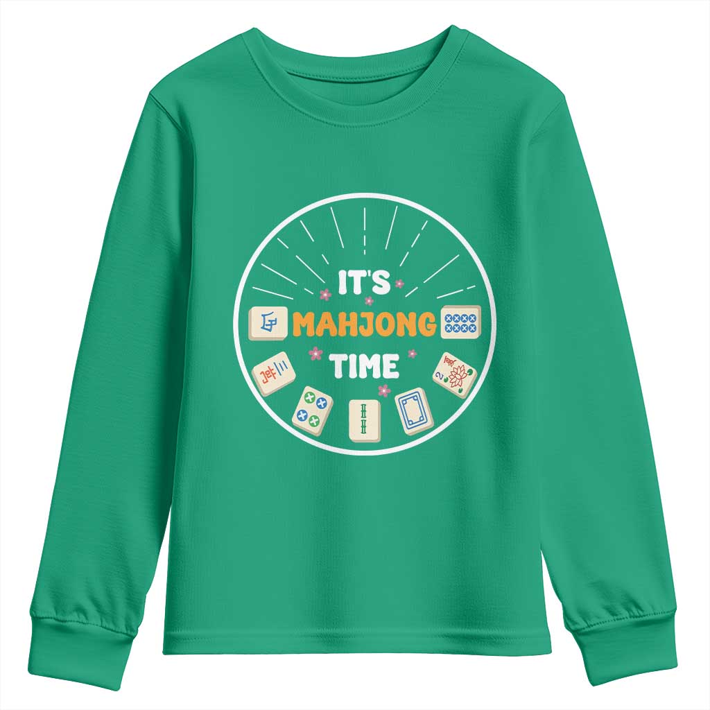 It Is Mahjong Time Youth Sweatshirt Gambling Chinese Gift - Wonder Print Shop