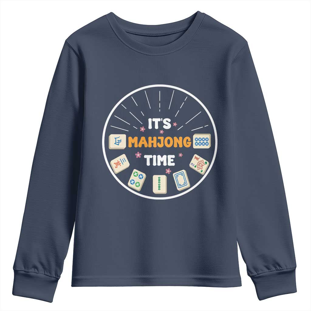 It Is Mahjong Time Youth Sweatshirt Gambling Chinese Gift - Wonder Print Shop