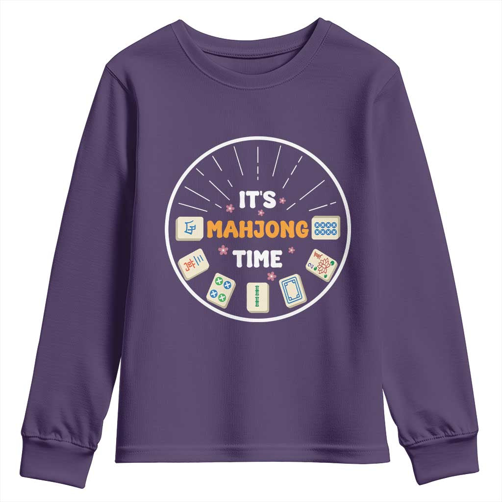 It Is Mahjong Time Youth Sweatshirt Gambling Chinese Gift - Wonder Print Shop