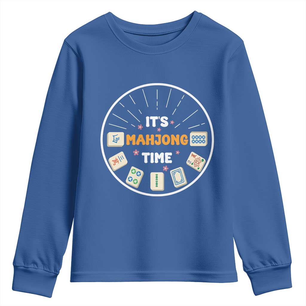 It Is Mahjong Time Youth Sweatshirt Gambling Chinese Gift - Wonder Print Shop