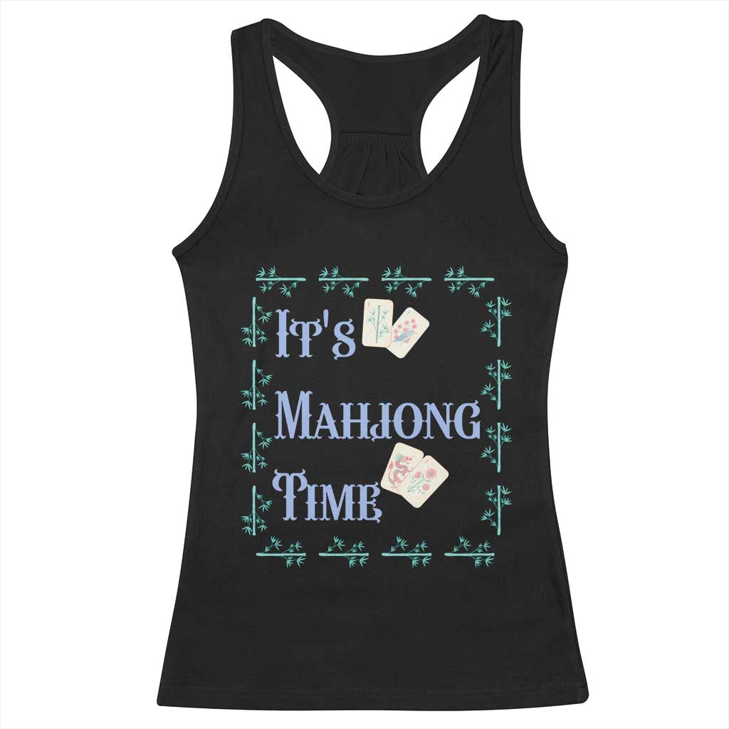 Mahjong Gift Racerback Tank Top It Is Mahjong Time For Players - Wonder Print Shop