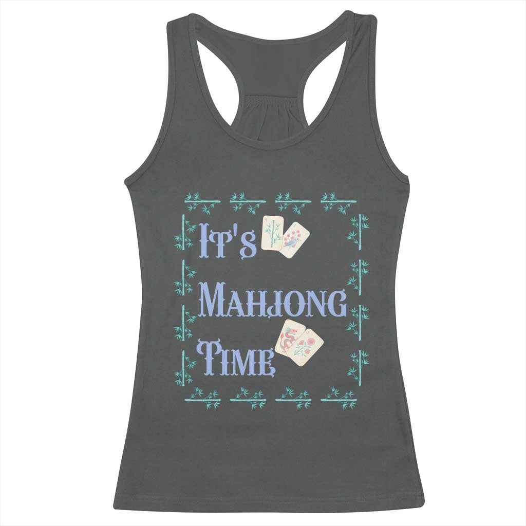 Mahjong Gift Racerback Tank Top It Is Mahjong Time For Players - Wonder Print Shop