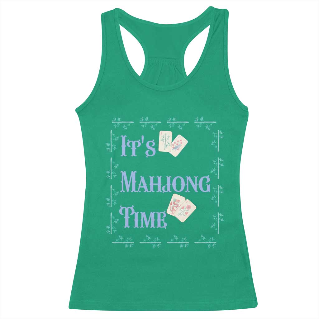 Mahjong Gift Racerback Tank Top It Is Mahjong Time For Players - Wonder Print Shop