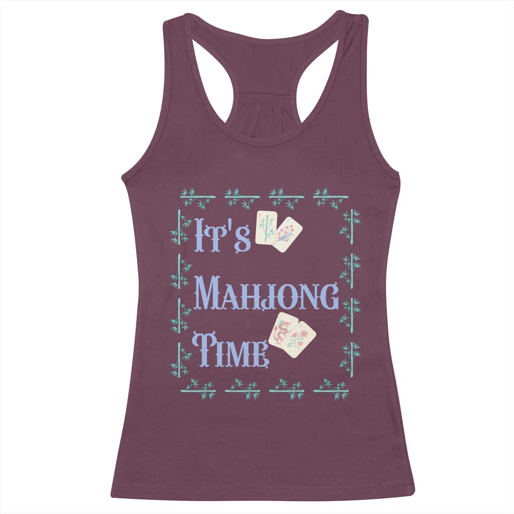 Mahjong Gift Racerback Tank Top It Is Mahjong Time For Players - Wonder Print Shop