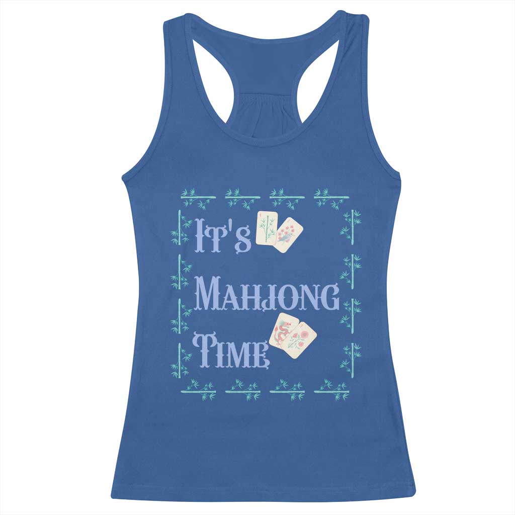 Mahjong Gift Racerback Tank Top It Is Mahjong Time For Players - Wonder Print Shop