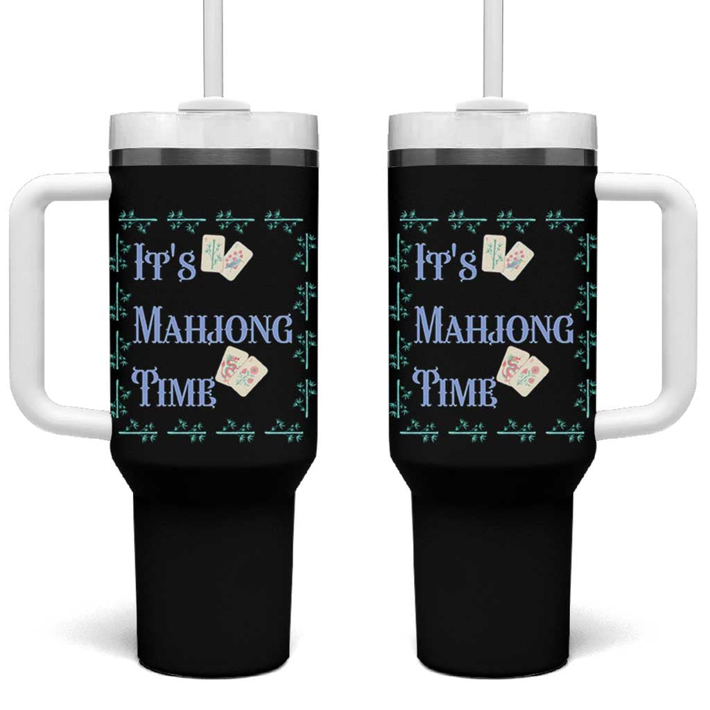 Mahjong Gift Tumbler With Handle It Is Mahjong Time For Players