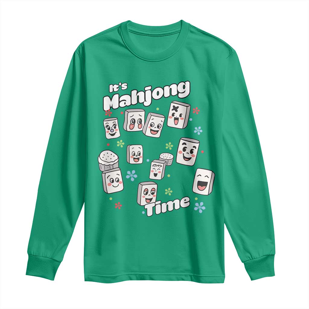 It Is Mahjong Time Long Sleeve Shirt Mahjong Lover Gift - Wonder Print Shop