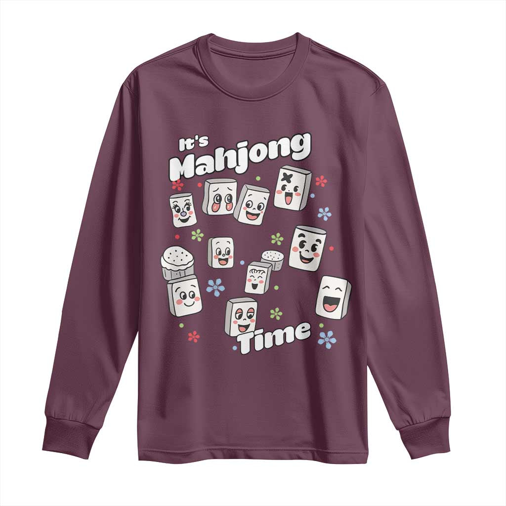 It Is Mahjong Time Long Sleeve Shirt Mahjong Lover Gift - Wonder Print Shop