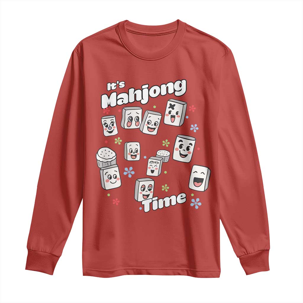 It Is Mahjong Time Long Sleeve Shirt Mahjong Lover Gift - Wonder Print Shop