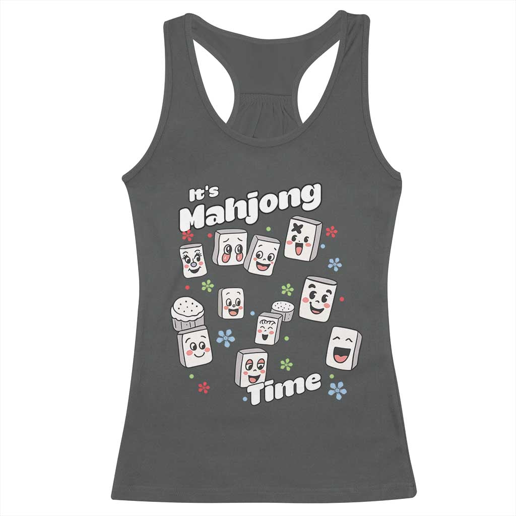 It Is Mahjong Time Racerback Tank Top Mahjong Lover Gift - Wonder Print Shop
