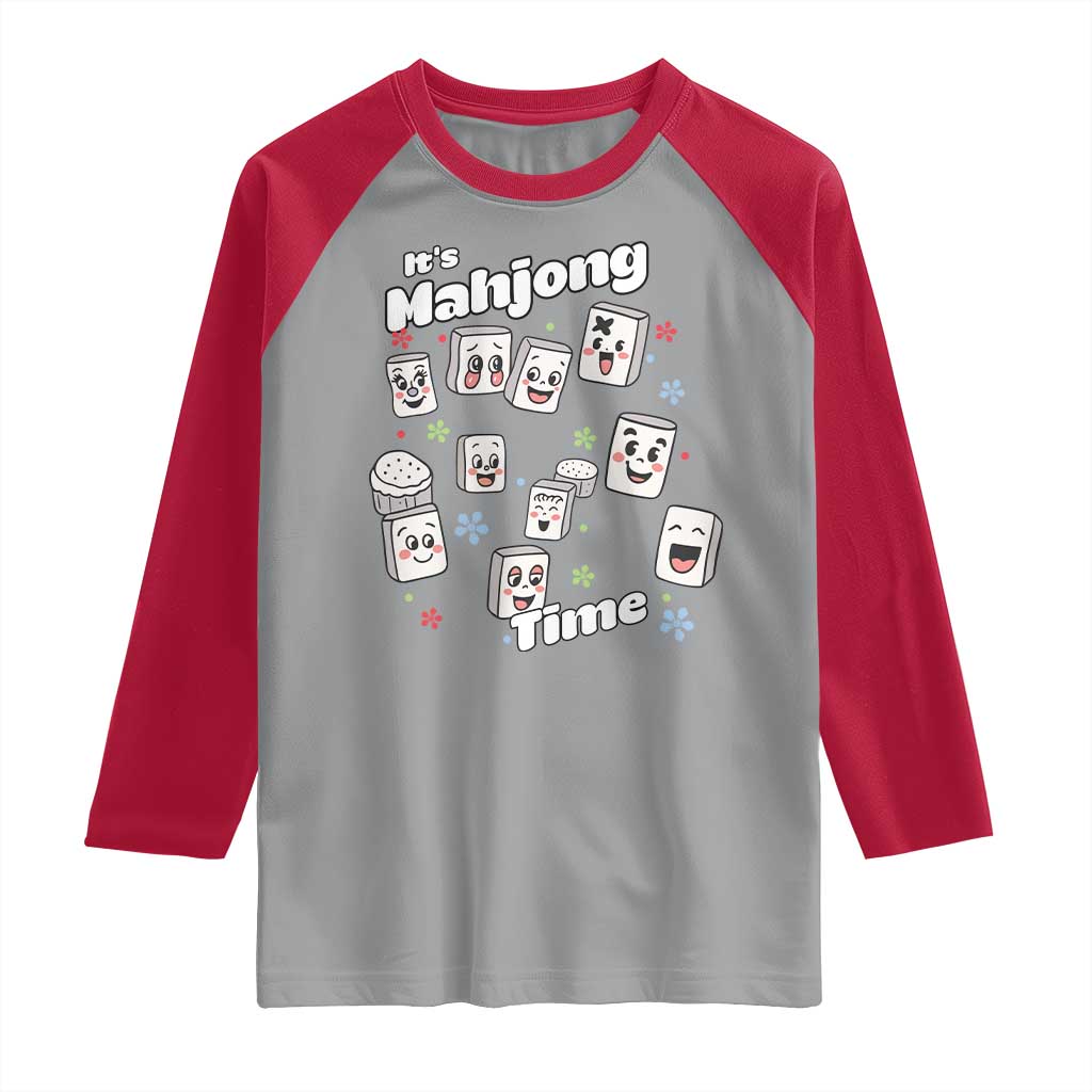 It Is Mahjong Time Raglan Shirt Mahjong Lover Gift - Wonder Print Shop