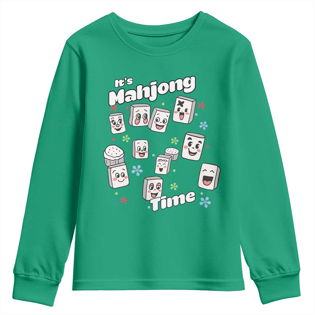 It Is Mahjong Time Youth Sweatshirt Mahjong Lover Gift - Wonder Print Shop