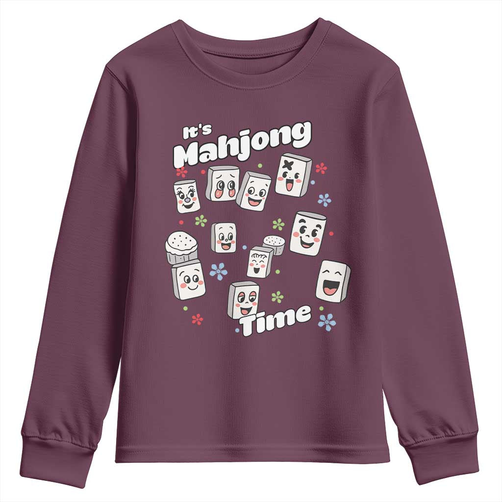 It Is Mahjong Time Youth Sweatshirt Mahjong Lover Gift - Wonder Print Shop
