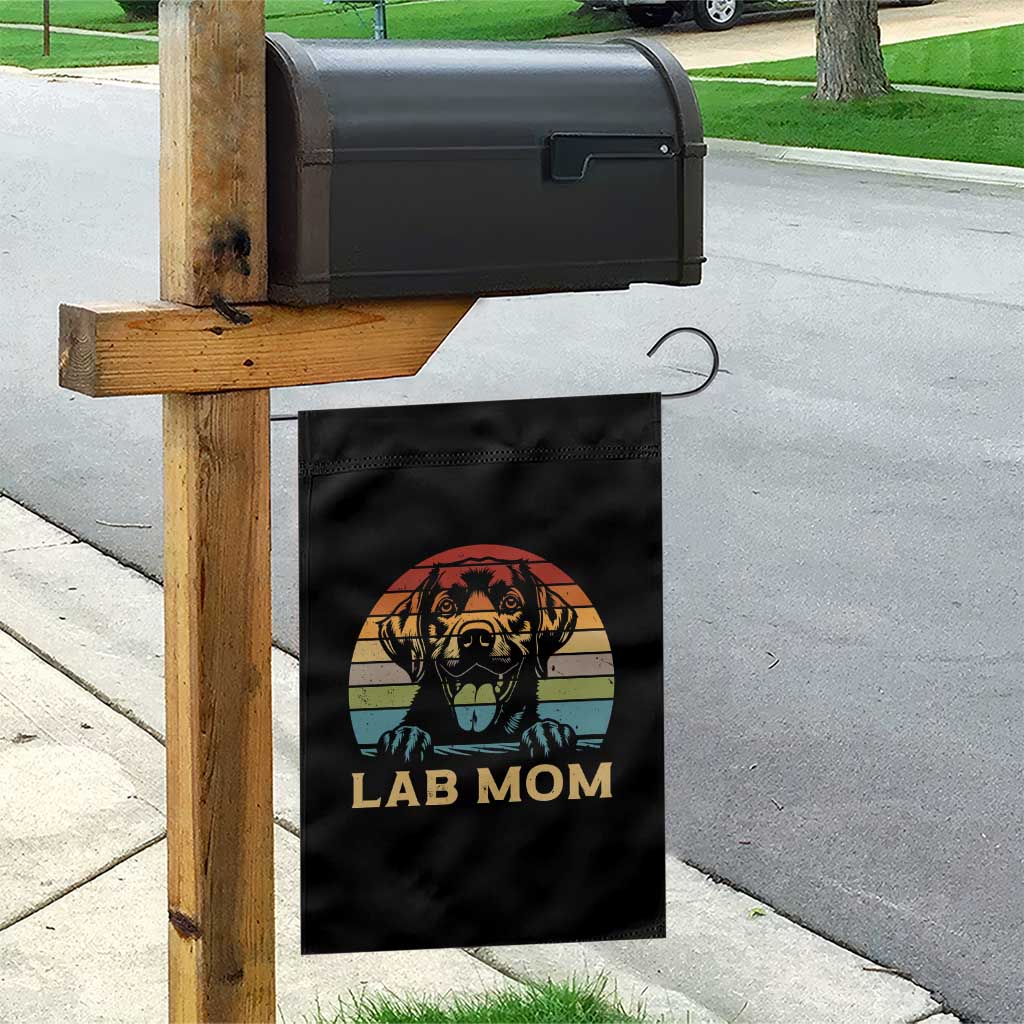 Lab Mom Garden Flag Retro Sunset Dog Mom Gift - Wonder Print Shop