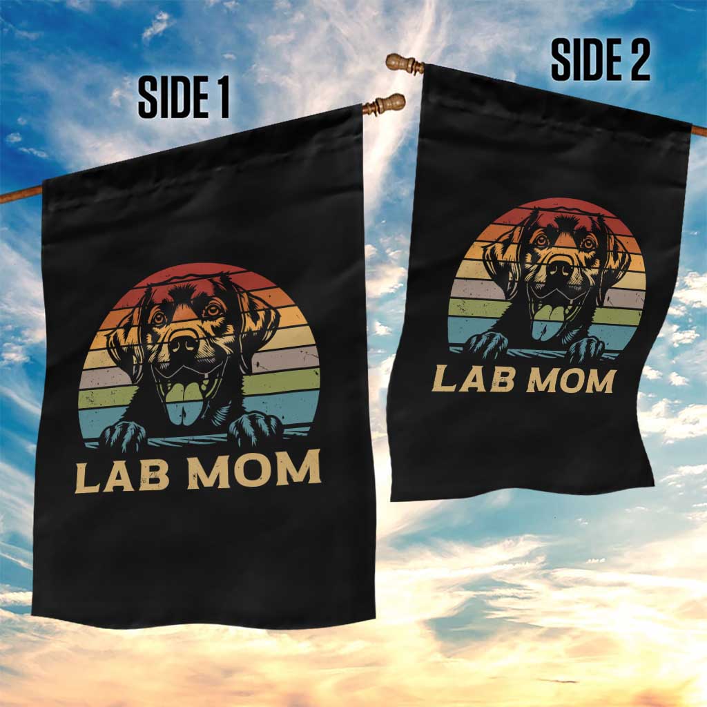 Lab Mom Garden Flag Retro Sunset Dog Mom Gift - Wonder Print Shop