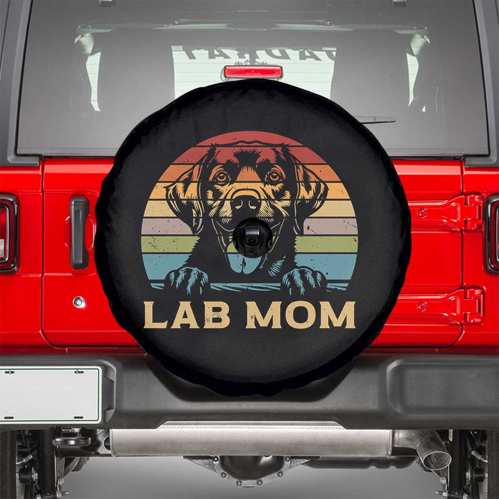 Lab Mom Spare Tire Cover Retro Sunset Dog Mom Gift - Wonder Print Shop