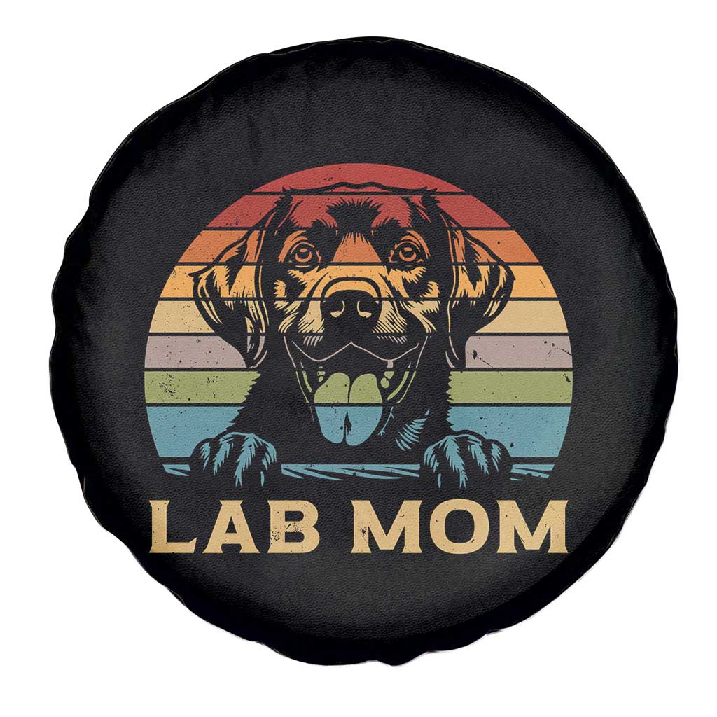 Lab Mom Spare Tire Cover Retro Sunset Dog Mom Gift - Wonder Print Shop