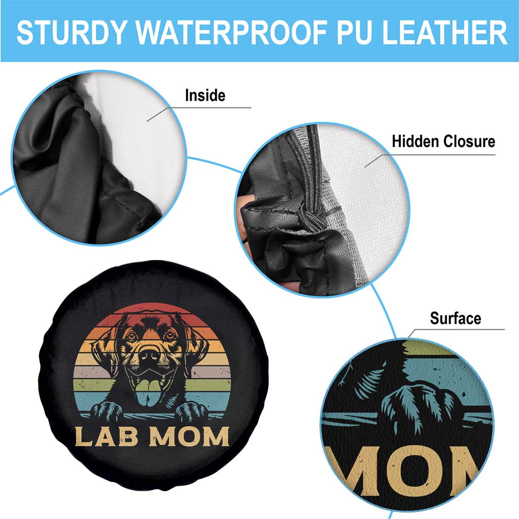 Lab Mom Spare Tire Cover Retro Sunset Dog Mom Gift - Wonder Print Shop