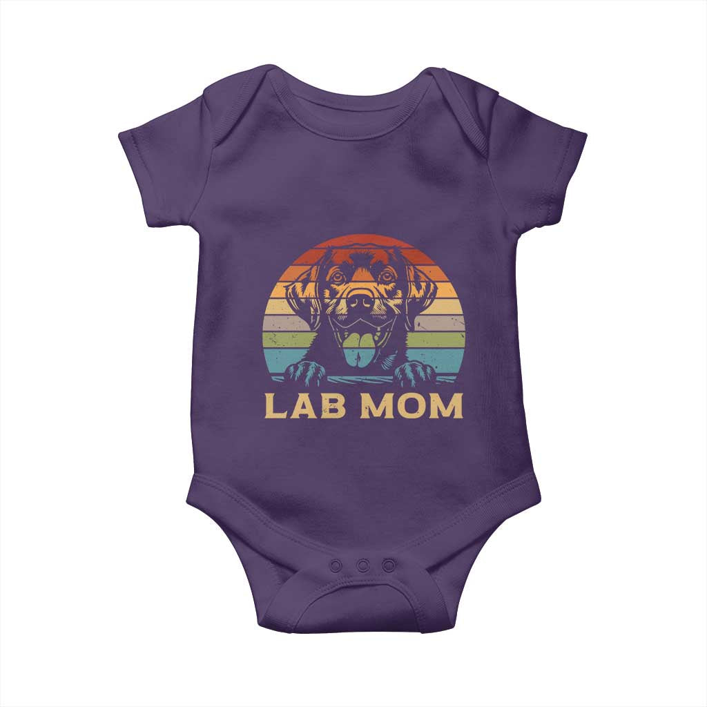 Lab Mom Baby Onesie Retro Sunset Dog Mom Gift - Wonder Print Shop