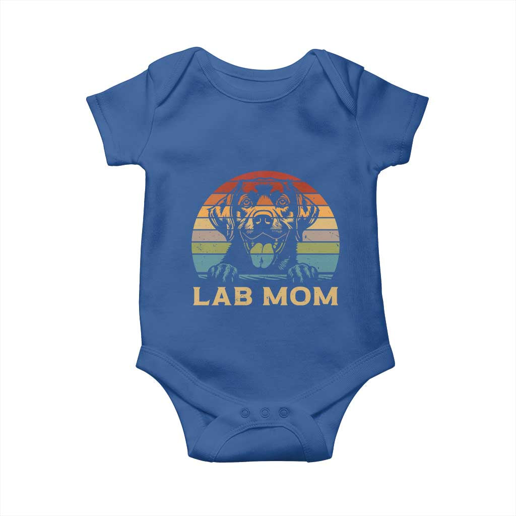 Lab Mom Baby Onesie Retro Sunset Dog Mom Gift - Wonder Print Shop