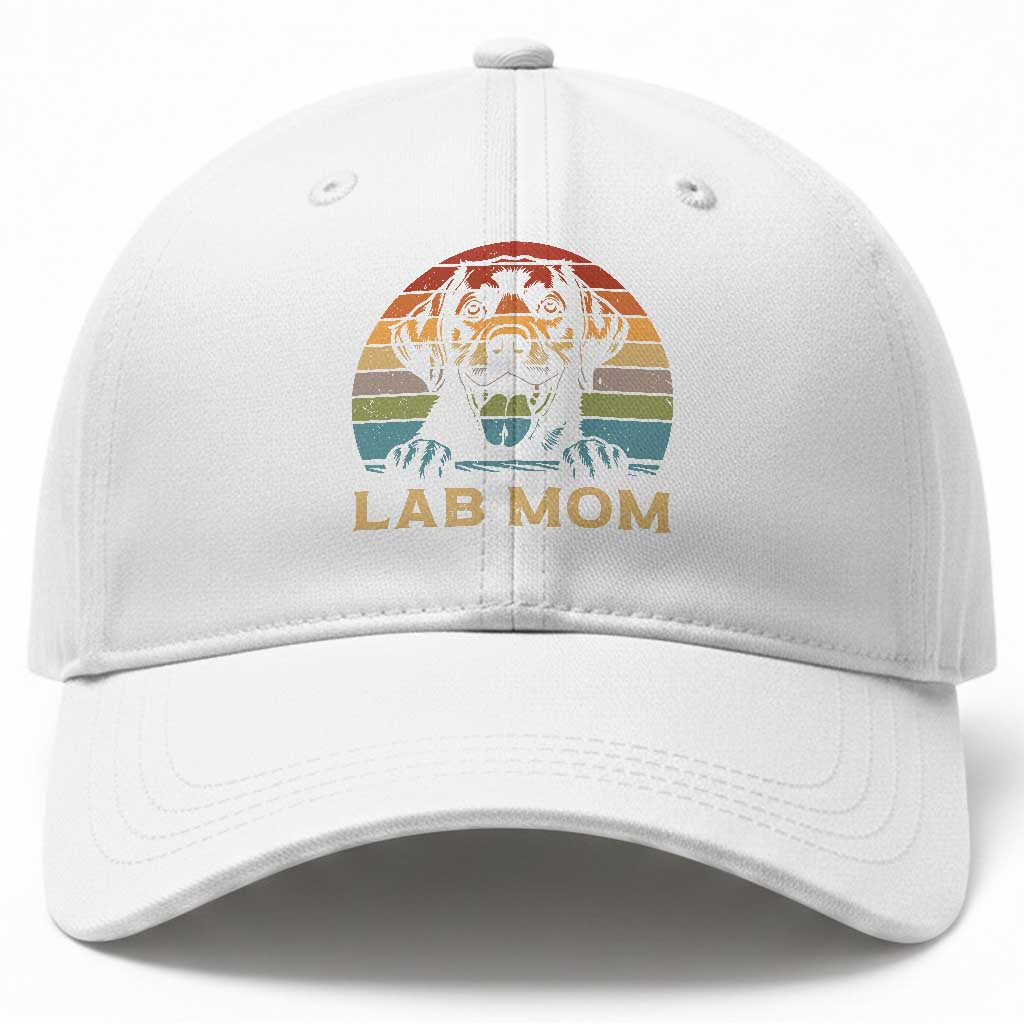 Lab Mom Baseball Cap Retro Sunset Dog Mom Gift