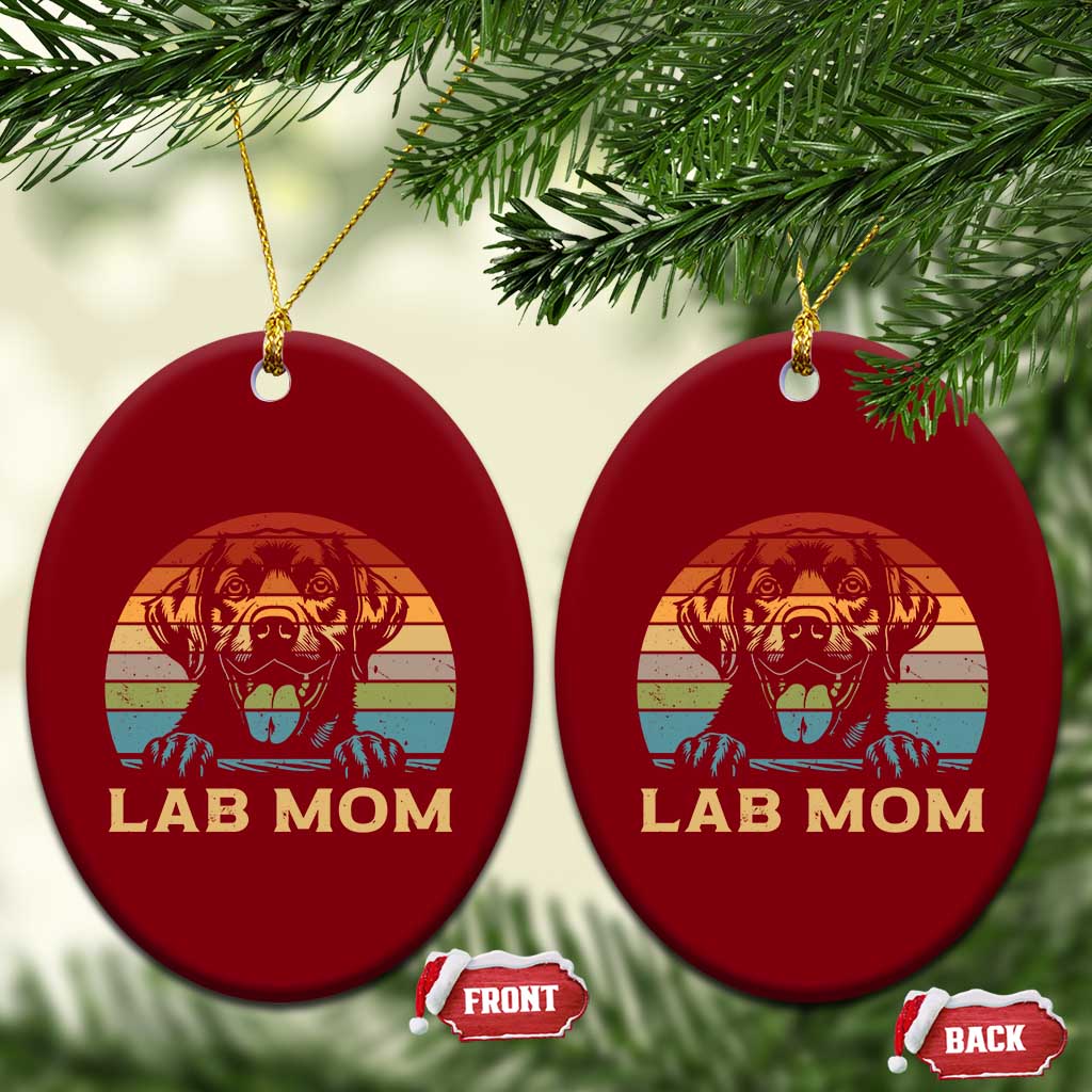 Lab Mom Ceramic Ornament Retro Sunset Dog Mom Gift - Wonder Print Shop