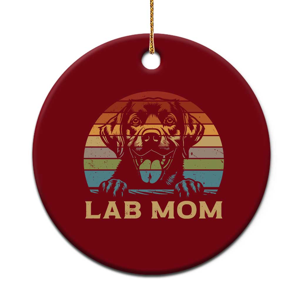Lab Mom Ceramic Ornament Retro Sunset Dog Mom Gift - Wonder Print Shop