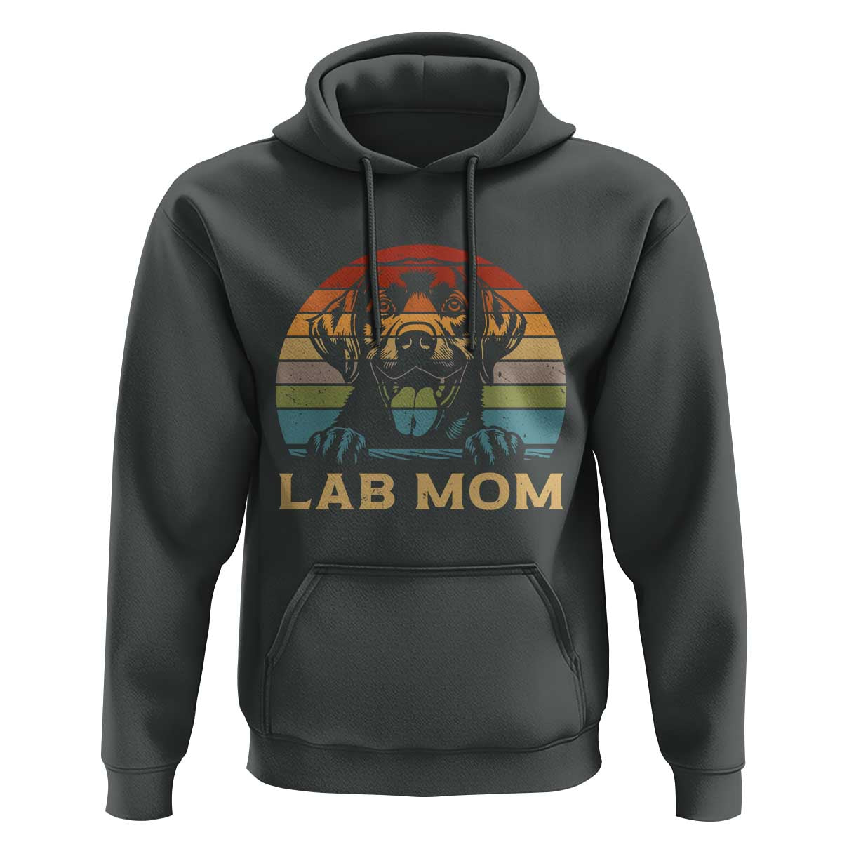 Lab Mom Hoodie Retro Sunset Dog Mom Gift - Wonder Print Shop