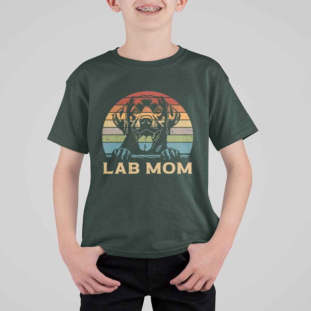 Lab Mom T Shirt For Kid Retro Sunset Dog Mom Gift - Wonder Print Shop