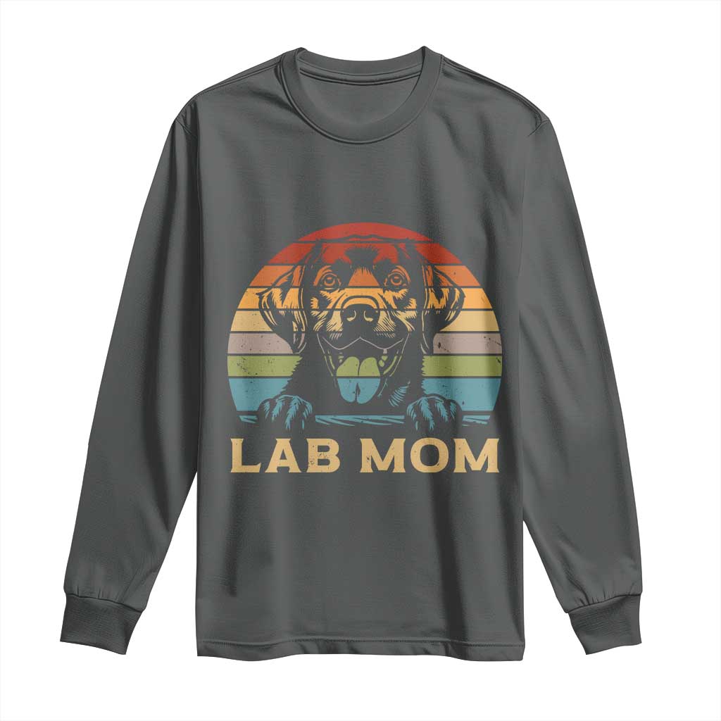 Lab Mom Long Sleeve Shirt Retro Sunset Dog Mom Gift - Wonder Print Shop