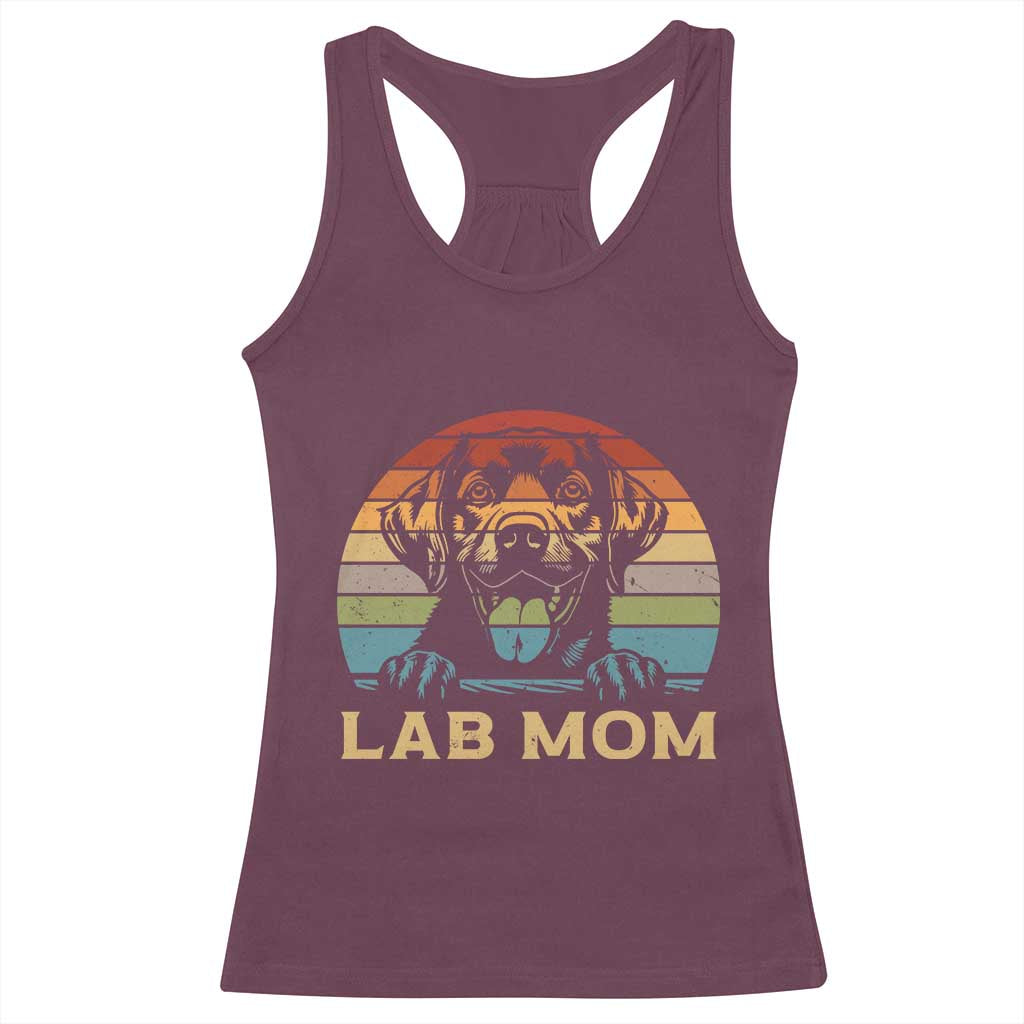 Lab Mom Racerback Tank Top Retro Sunset Dog Mom Gift - Wonder Print Shop