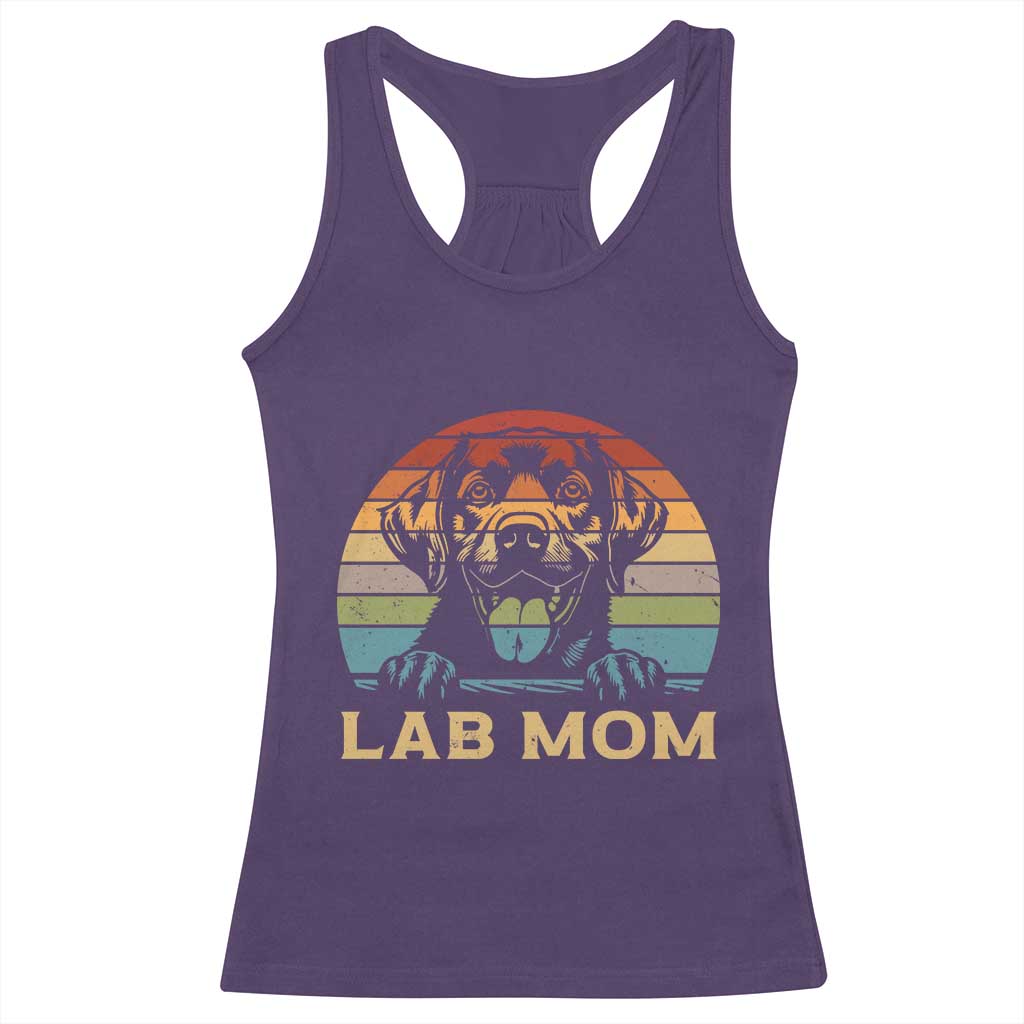 Lab Mom Racerback Tank Top Retro Sunset Dog Mom Gift - Wonder Print Shop