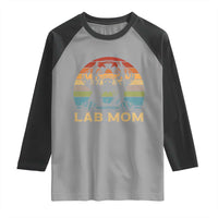 Lab Mom Raglan Shirt Retro Sunset Dog Mom Gift - Wonder Print Shop