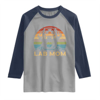 Lab Mom Raglan Shirt Retro Sunset Dog Mom Gift - Wonder Print Shop