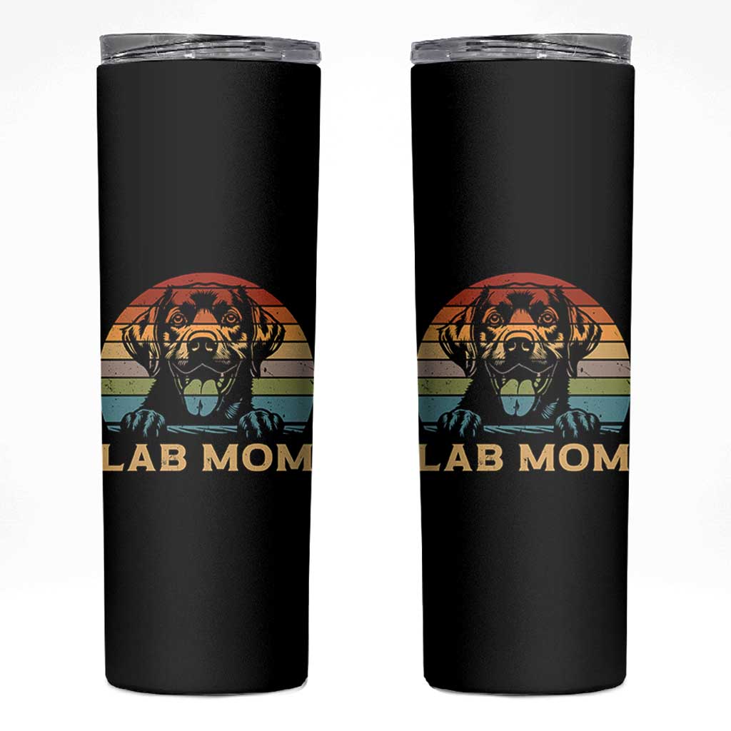 Lab Mom Skinny Tumbler Retro Sunset Dog Mom Gift - Wonder Print Shop