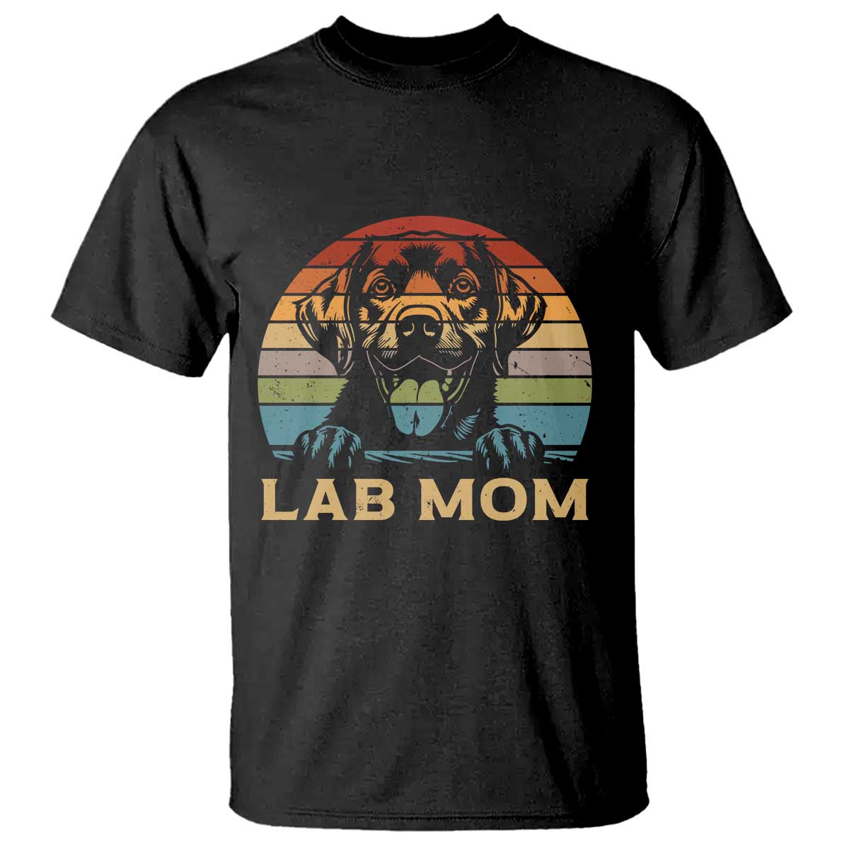 Lab Mom T Shirt Retro Sunset Dog Mom Gift - Wonder Print Shop