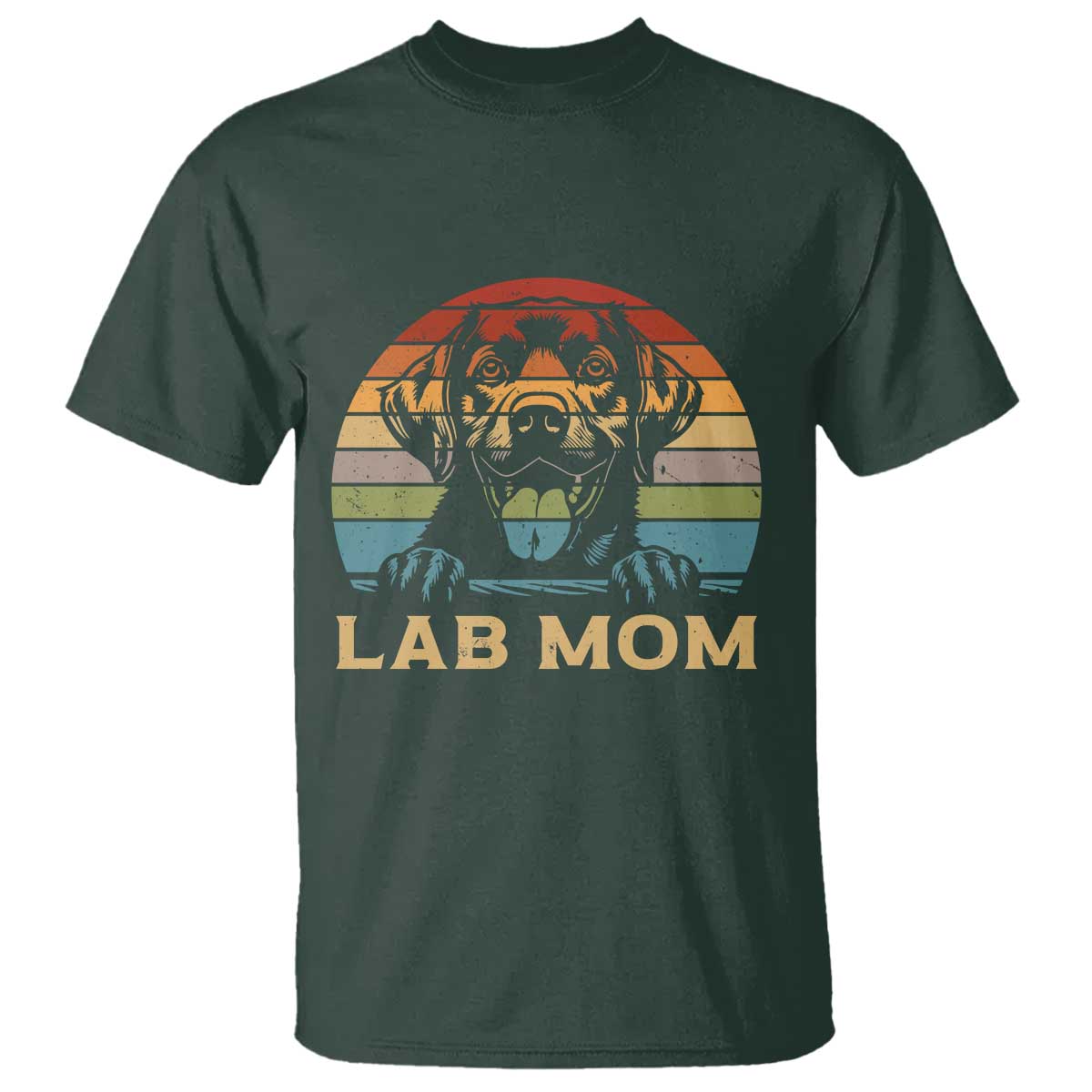 Lab Mom T Shirt Retro Sunset Dog Mom Gift - Wonder Print Shop