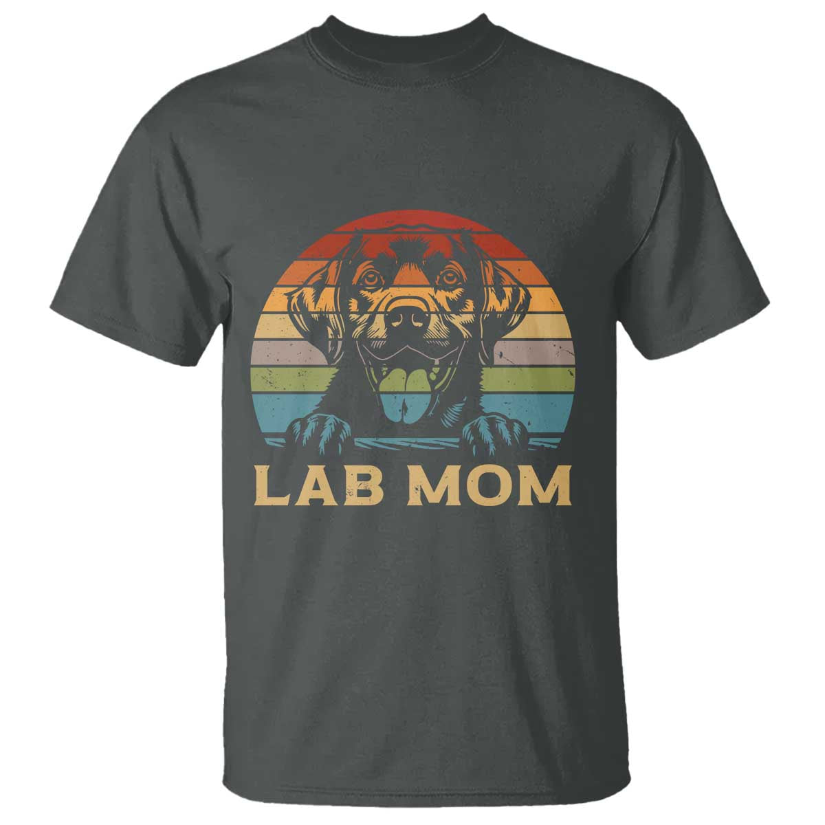 Lab Mom T Shirt Retro Sunset Dog Mom Gift - Wonder Print Shop