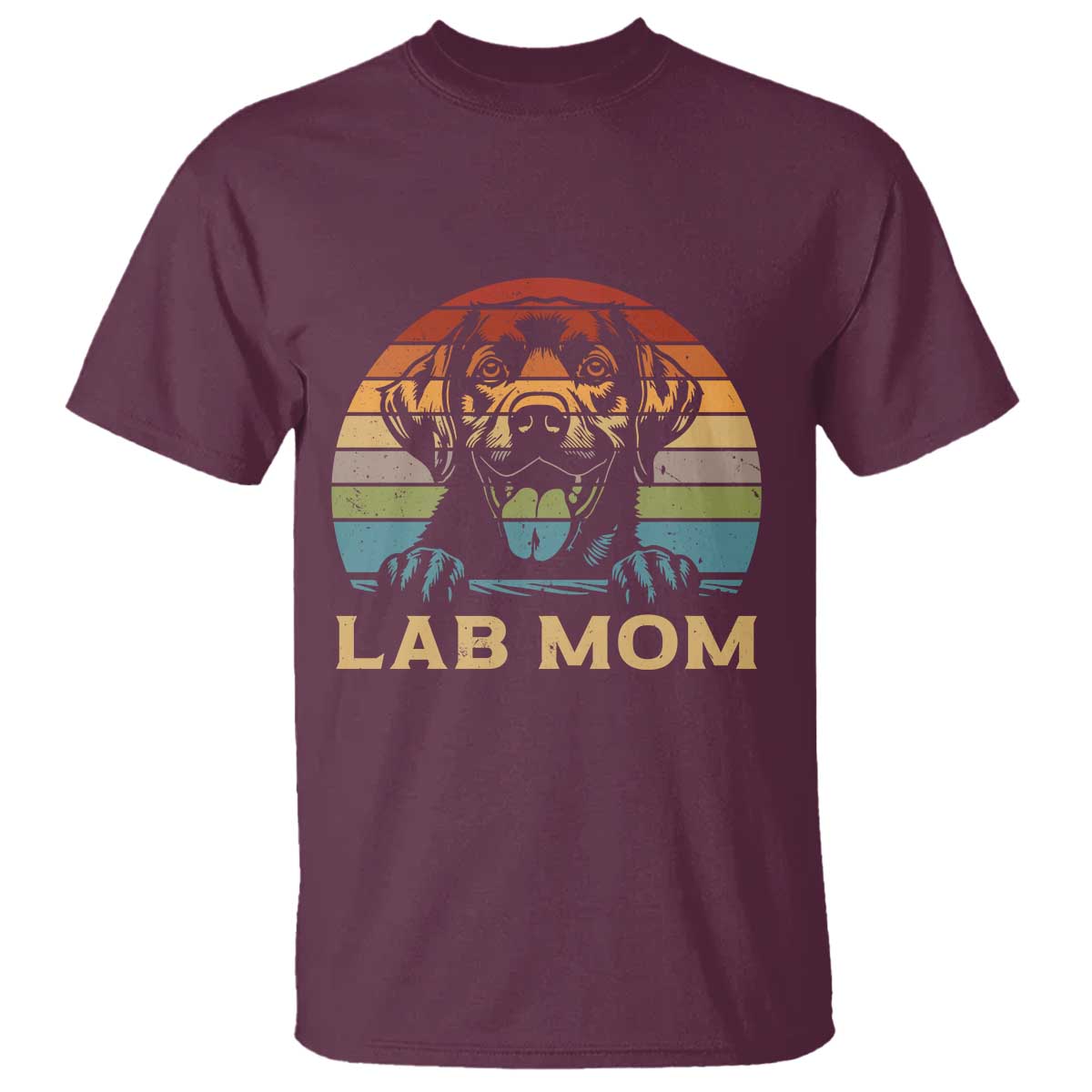 Lab Mom T Shirt Retro Sunset Dog Mom Gift - Wonder Print Shop