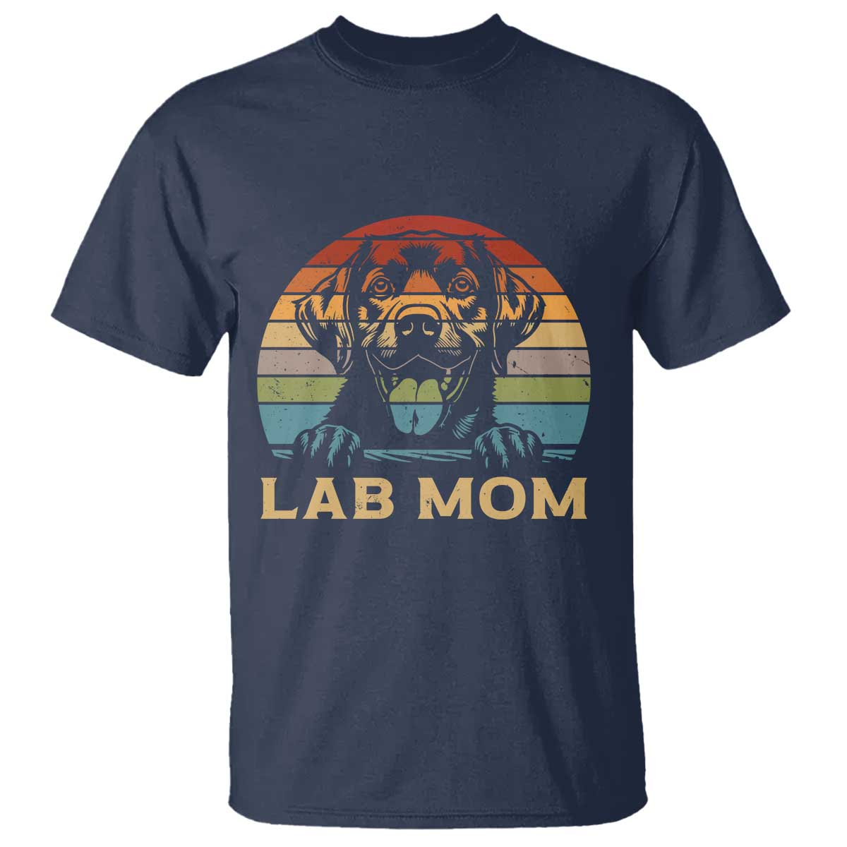 Lab Mom T Shirt Retro Sunset Dog Mom Gift - Wonder Print Shop