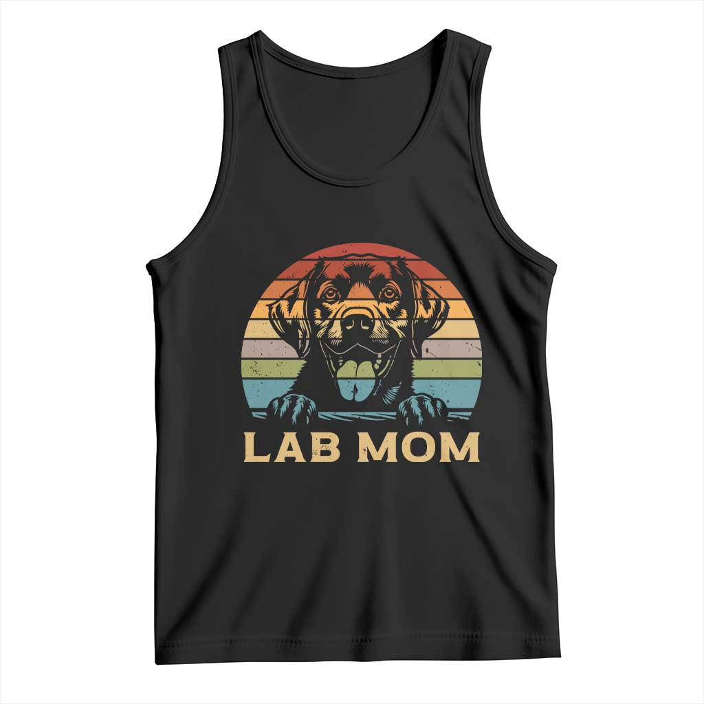 Lab Mom Tank Top Retro Sunset Dog Mom Gift - Wonder Print Shop