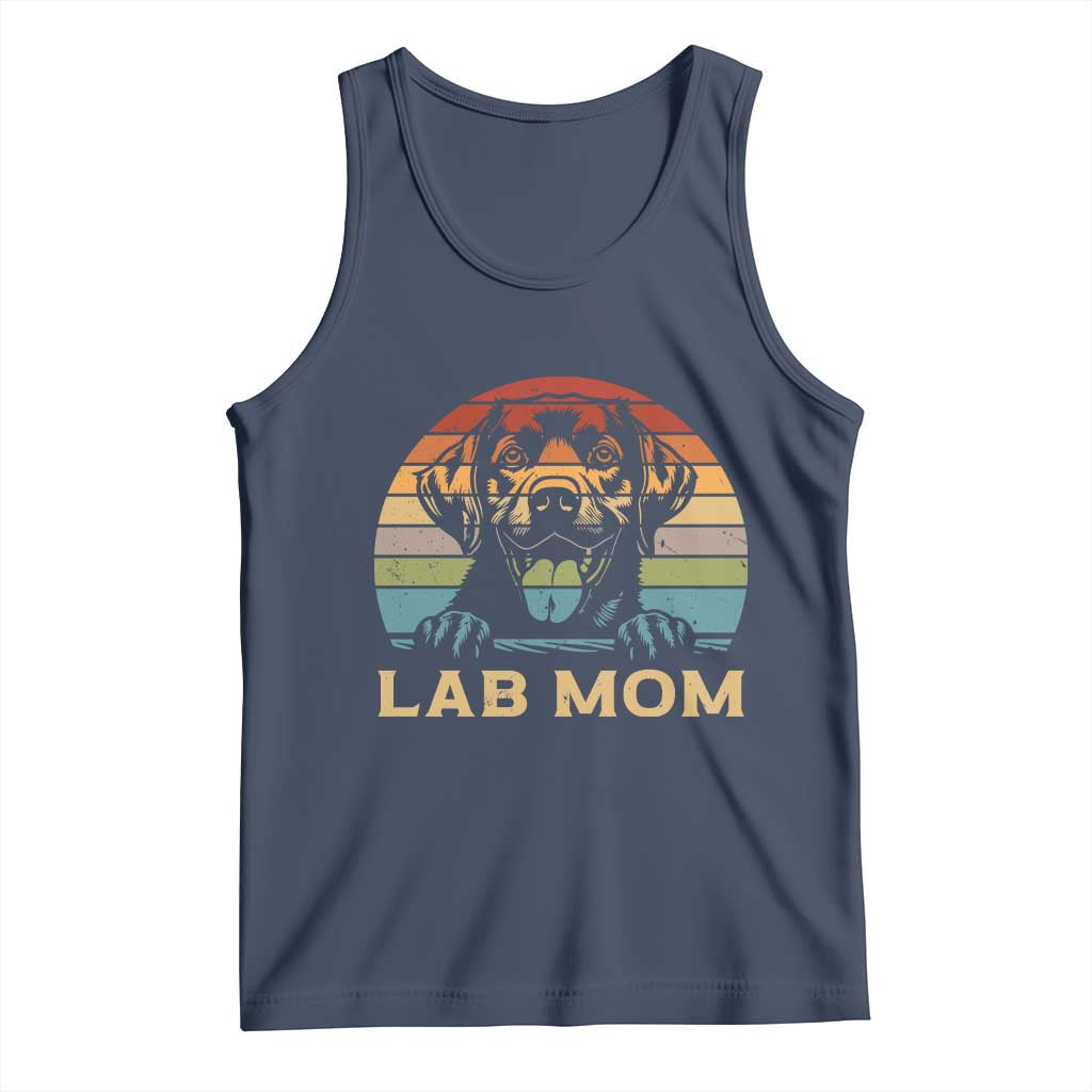 Lab Mom Tank Top Retro Sunset Dog Mom Gift - Wonder Print Shop