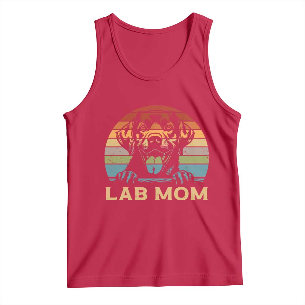 Lab Mom Tank Top Retro Sunset Dog Mom Gift - Wonder Print Shop